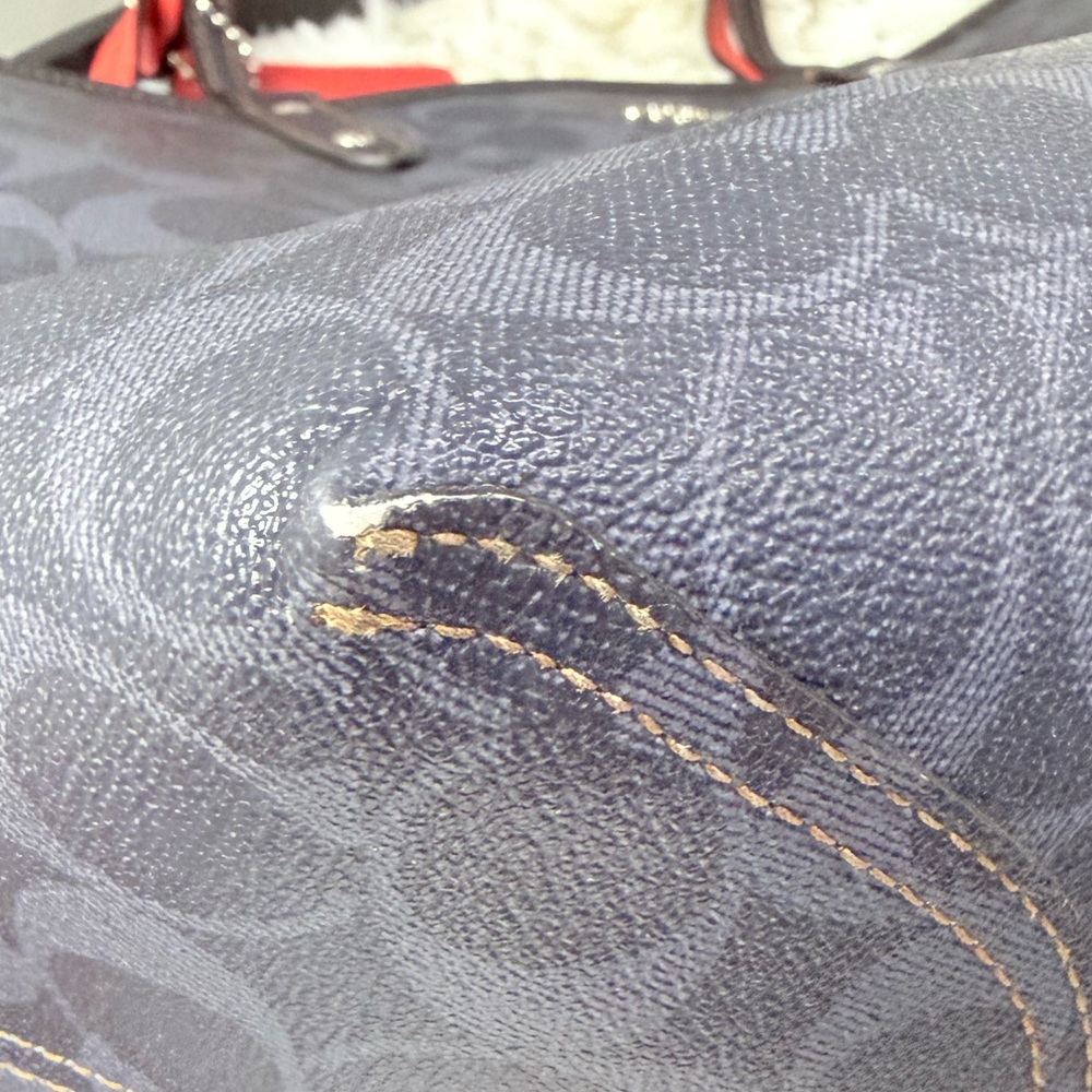 Coach blue and red coated canvas reversible Tote Bag - Picture 8 of 16